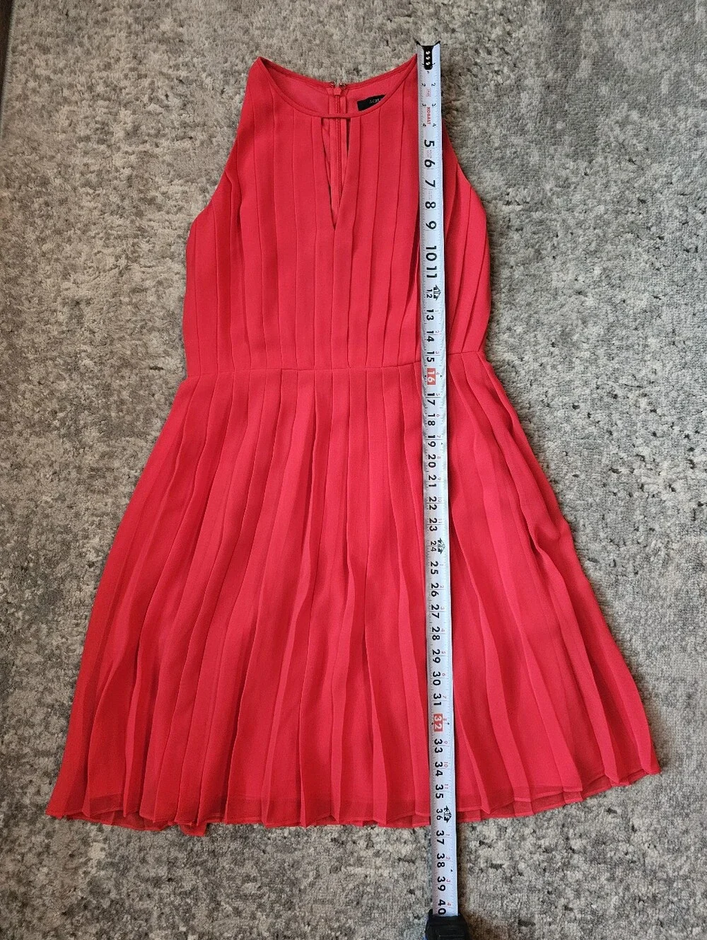 J.Crew Coral Pink Pleated Fit & Flare Sleeveless Dress Size 2